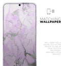 Purple Marble & Digital Silver Foil V8 - Premium Vinyl Skin Decal for Samsung Galaxy S25 Ultra, S24, S23, S22 & All Galaxy S Models