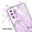 Purple Marble & Digital Silver Foil V8 - Premium Vinyl Skin Decal for Samsung Galaxy S25 Ultra, S24, S23, S22 & All Galaxy S Models