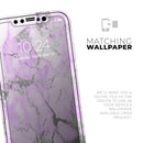 Purple Marble & Digital Silver Foil V8 - Protective Skin Wrap & Decal – Compatible with iPhone SE to iPhone 17 Pro Max (All Models)