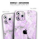 Purple Marble & Digital Silver Foil V8 - Protective Skin Wrap & Decal – Compatible with iPhone SE to iPhone 17 Pro Max (All Models)