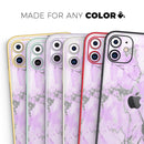 Purple Marble & Digital Silver Foil V8 - Protective Skin Wrap & Decal – Compatible with iPhone SE to iPhone 17 Pro Max (All Models)