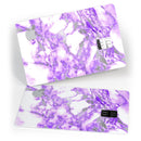 Purple Marble & Digital Silver Foil V9 - Premium Protective Decal Skin-Kit for the Apple Credit Card