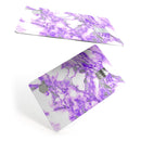 Purple Marble & Digital Silver Foil V9 - Premium Protective Decal Skin-Kit for the Apple Credit Card