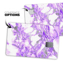 Purple Marble & Digital Silver Foil V9 - Premium Protective Decal Skin-Kit for the Apple Credit Card
