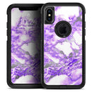 Purple Marble & Digital Silver Foil V9 - Skin Kit for the iPhone OtterBox Cases