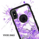 Purple Marble & Digital Silver Foil V9 - Skin Kit for the iPhone OtterBox Cases