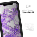Purple Marble & Digital Silver Foil V9 - Skin Kit for the iPhone OtterBox Cases