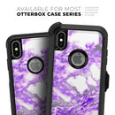 Purple Marble & Digital Silver Foil V9 - Skin Kit for the iPhone OtterBox Cases