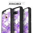 Purple Marble & Digital Silver Foil V9 - Skin Kit for the iPhone OtterBox Cases