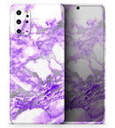 Purple Marble & Digital Silver Foil V9 - Premium Vinyl Skin Decal for Samsung Galaxy S25 Ultra, S24, S23, S22 & All Galaxy S Models