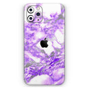 Purple Marble & Digital Silver Foil V9 - Protective Skin Wrap & Decal – Compatible with iPhone SE to iPhone 17 Pro Max (All Models)