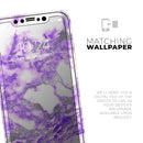 Purple Marble & Digital Silver Foil V9 - Protective Skin Wrap & Decal – Compatible with iPhone SE to iPhone 17 Pro Max (All Models)