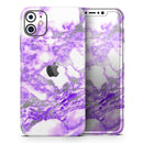 Purple Marble & Digital Silver Foil V9 - Protective Skin Wrap & Decal – Compatible with iPhone SE to iPhone 17 Pro Max (All Models)