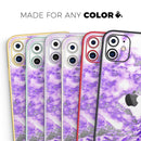 Purple Marble & Digital Silver Foil V9 - Protective Skin Wrap & Decal – Compatible with iPhone SE to iPhone 17 Pro Max (All Models)