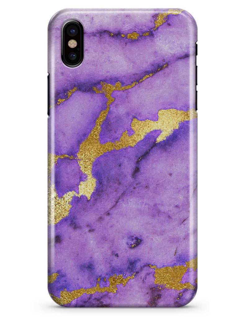 Purple Marble & Digital Gold Foil V1 - iPhone X Clipit Case