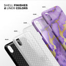 Purple Marble & Digital Gold Foil V1 - iPhone X Swappable Hybrid Case