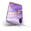 Purple Marble & Digital Gold Foil V1 - iPhone X Swappable Hybrid Case