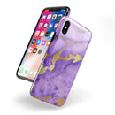 Purple Marble & Digital Gold Foil V1 - iPhone X Swappable Hybrid Case