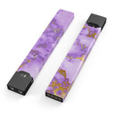 Purple Marble & Digital Gold Foil V2 - Premium Decal Protective Skin-Wrap Sticker compatible with the Juul Labs vaping device