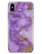 Purple Marble & Digital Gold Foil V2 - iPhone X Clipit Case