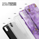 Purple Marble & Digital Gold Foil V2 - iPhone X Swappable Hybrid Case