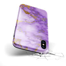 Purple Marble & Digital Gold Foil V2 - iPhone X Swappable Hybrid Case