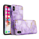 Purple Marble & Digital Gold Foil V2 - iPhone X Swappable Hybrid Case