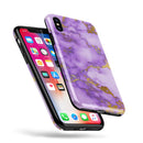 Purple Marble & Digital Gold Foil V2 - iPhone X Swappable Hybrid Case