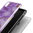 Purple Marble & Digital Gold Foil V2 - iPhone X Swappable Hybrid Case