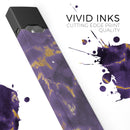Purple Marble & Digital Gold Foil V3 - Premium Decal Protective Skin-Wrap Sticker compatible with the Juul Labs vaping device