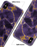 Purple Marble & Digital Gold Foil V3 - iPhone X Clipit Case