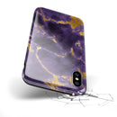 Purple Marble & Digital Gold Foil V3 - iPhone X Swappable Hybrid Case