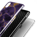 Purple Marble & Digital Gold Foil V3 - iPhone X Swappable Hybrid Case