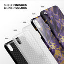 Purple Marble & Digital Gold Foil V4 - iPhone X Swappable Hybrid Case