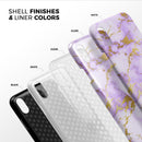 Purple Marble & Digital Gold Foil V5 - iPhone X Swappable Hybrid Case