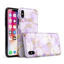 Purple Marble & Digital Gold Foil V5 - iPhone X Swappable Hybrid Case