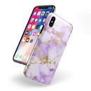 Purple Marble & Digital Gold Foil V5 - iPhone X Swappable Hybrid Case