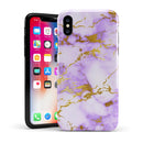 Purple Marble & Digital Gold Foil V5 - iPhone X Swappable Hybrid Case