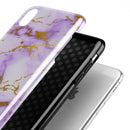 Purple Marble & Digital Gold Foil V5 - iPhone X Swappable Hybrid Case