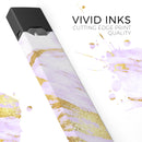Purple Marble & Digital Gold Foil V7 - Premium Decal Protective Skin-Wrap Sticker compatible with the Juul Labs vaping device