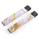 Purple Marble & Digital Gold Foil V7 - Premium Decal Protective Skin-Wrap Sticker compatible with the Juul Labs vaping device