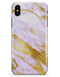 Purple Marble & Digital Gold Foil V7 - iPhone X Clipit Case