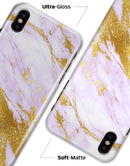 Purple Marble & Digital Gold Foil V7 - iPhone X Clipit Case