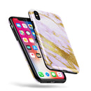 Purple Marble & Digital Gold Foil V7 - iPhone X Swappable Hybrid Case