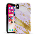 Purple Marble & Digital Gold Foil V7 - iPhone X Swappable Hybrid Case