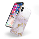 Purple Marble & Digital Gold Foil V8 - iPhone X Swappable Hybrid Case
