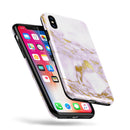 Purple Marble & Digital Gold Foil V8 - iPhone X Swappable Hybrid Case