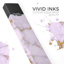 Purple Marble & Digital Gold Foil V9 - Premium Decal Protective Skin-Wrap Sticker compatible with the Juul Labs vaping device