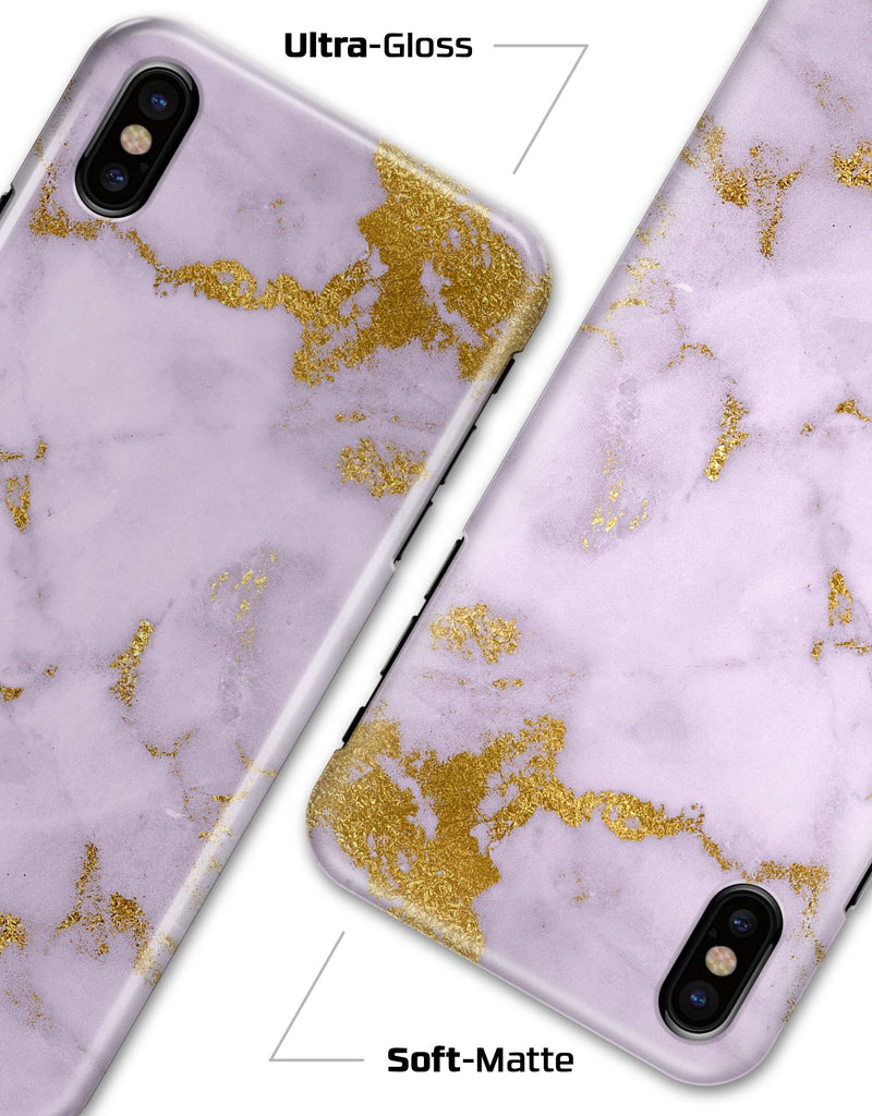 Purple Marble & Digital Gold Foil V9 - iPhone X Clipit Case