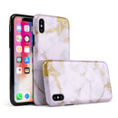 Purple Marble & Digital Gold Foil V9 - iPhone X Swappable Hybrid Case